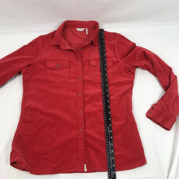 Woolrich Womens Pendulum Corduroy Shirt Button Up Snaps Medium Red Long Sleeve - Picture 8 of 12